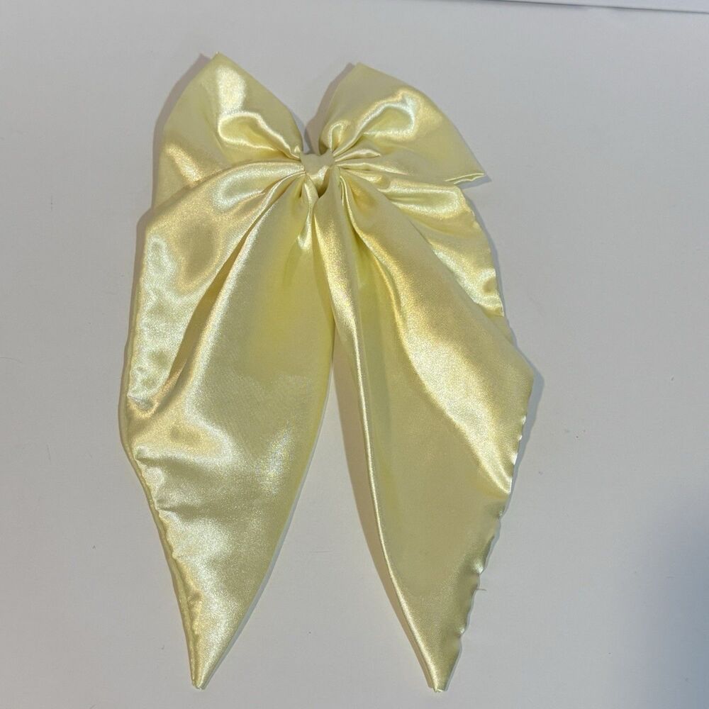 Large Satin Bow Barrettes Women Ribbon Hair Clips Hairpins for Styling Yellow - Picture 14 of 16